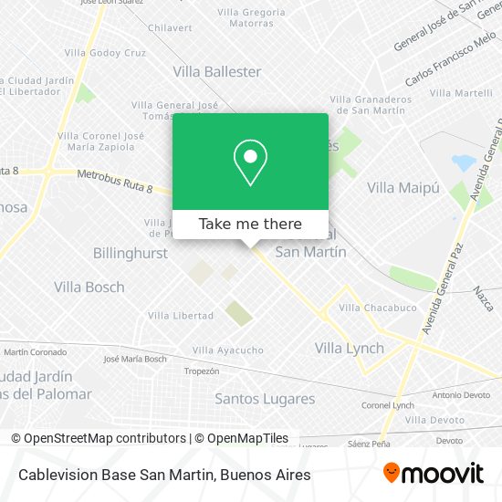 Cablevision Base San Martin map