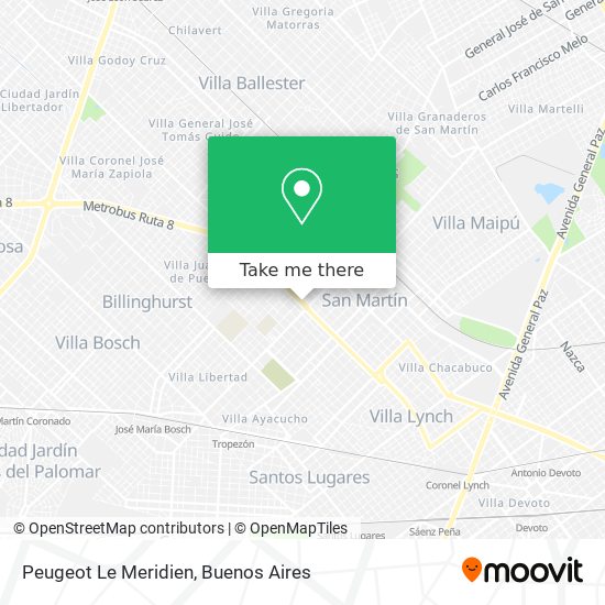 Mapa de Peugeot Le Meridien