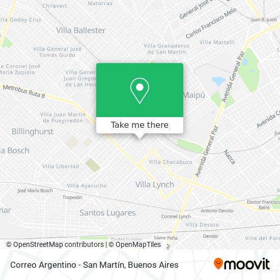 Correo Argentino - San Martín map
