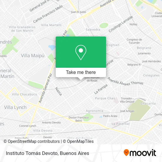 Mapa de Instituto Tomás Devoto