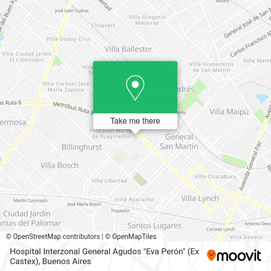 Hospital Interzonal General Agudos "Eva Perón" (Ex Castex) map