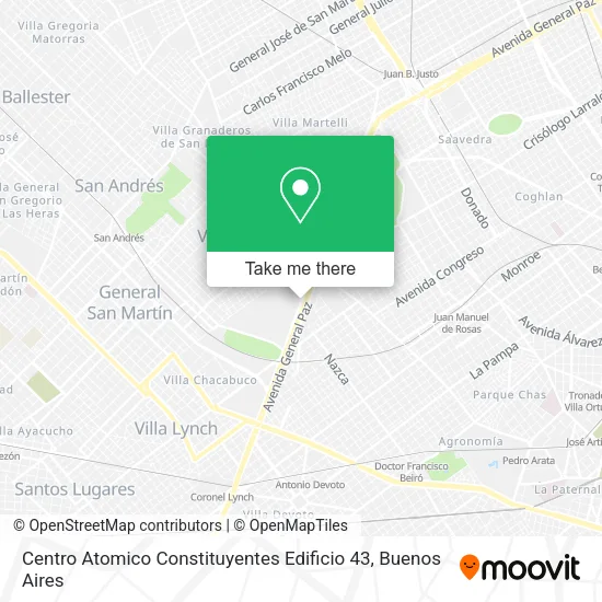 Mapa de Centro Atomico Constituyentes Edificio 43