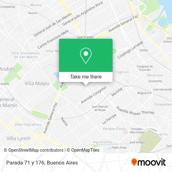 Mapa de Parada 71 y 176