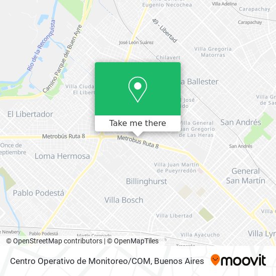 Mapa de Centro Operativo de Monitoreo / COM