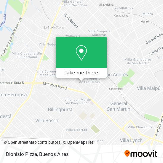 Dionisio Pizza map