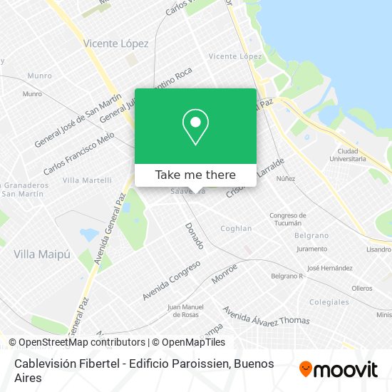 Cablevisión Fibertel - Edificio Paroissien map