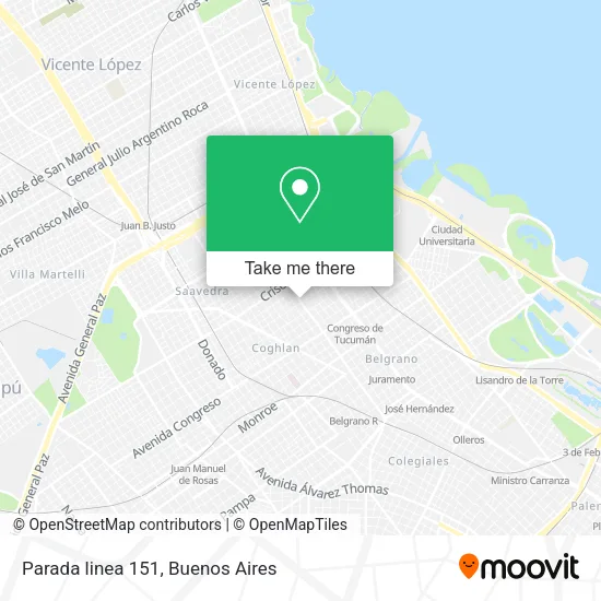 Mapa de Parada linea 151
