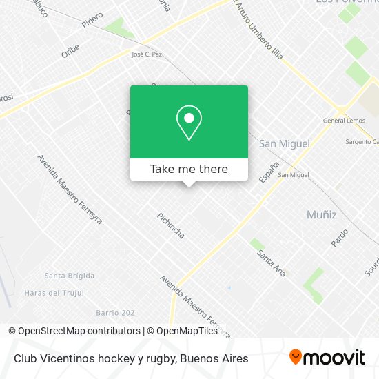 Mapa de Club Vicentinos hockey y rugby