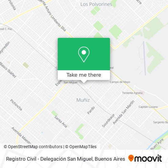 Registro Civil - Delegación San Miguel map