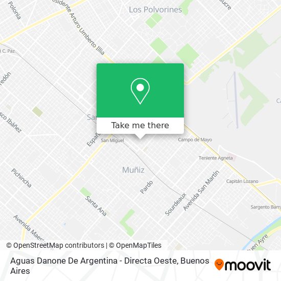 Mapa de Aguas Danone De Argentina - Directa Oeste