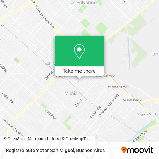 Mapa de Registro automotor San Miguel