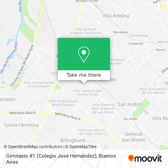 Mapa de Gimnasio #1 (Colegio José Hernández)