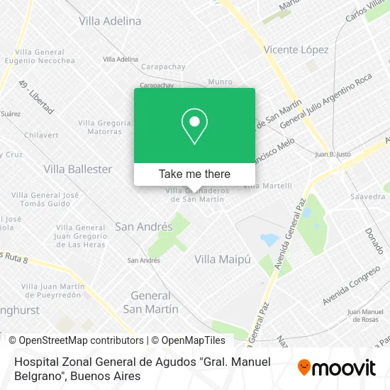 Mapa de Hospital Zonal General de Agudos "Gral. Manuel Belgrano"
