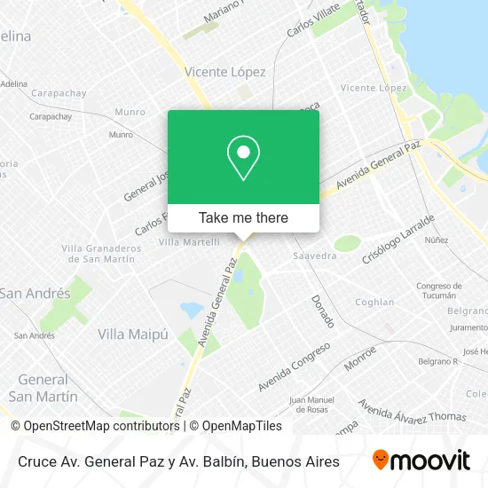 Mapa de Cruce Av. General Paz y  Av. Balbín