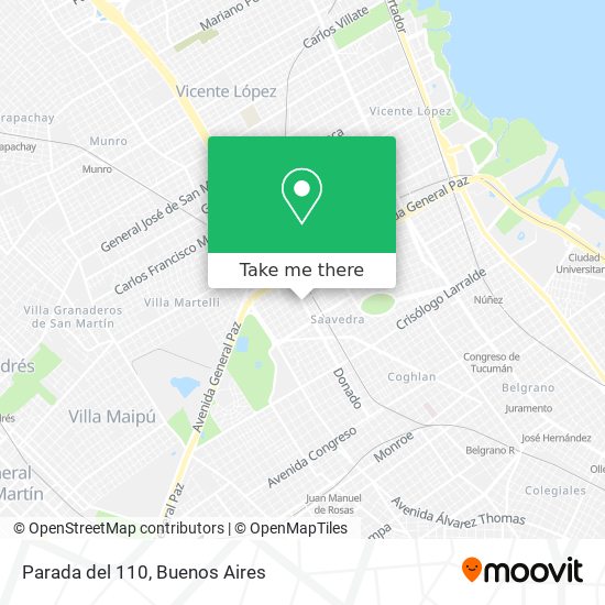 Parada del 110 map