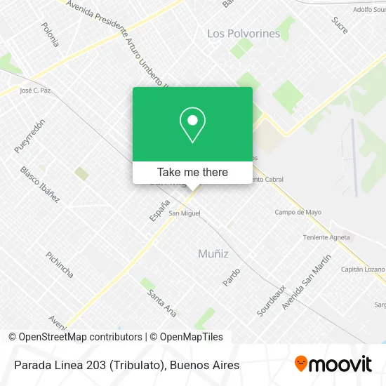 Mapa de Parada Linea 203 (Tribulato)