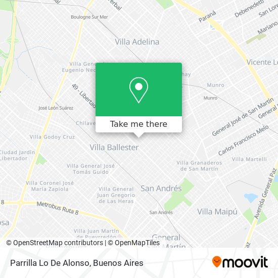 Mapa de Parrilla Lo De Alonso