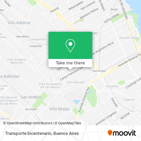 Transporte bicentenario map