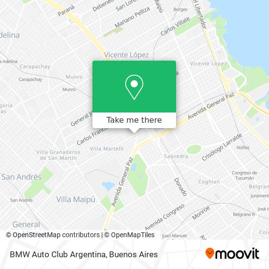 Mapa de BMW Auto Club Argentina