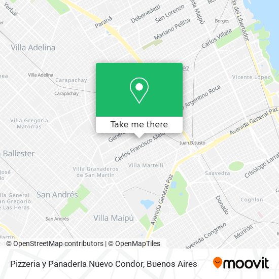 Pizzeria y Panadería Nuevo Condor map