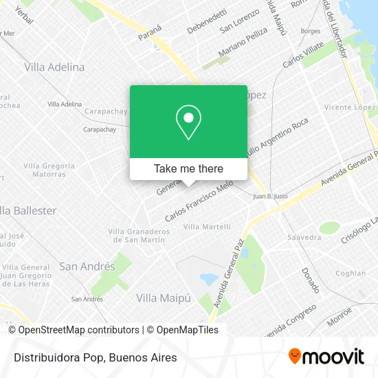 Mapa de Distribuidora Pop
