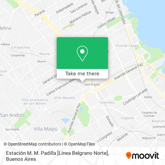 Estación M. M. Padilla [Línea Belgrano Norte] map