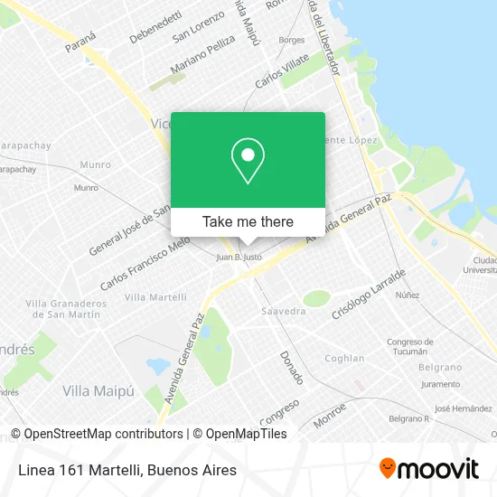 Linea 161 Martelli map