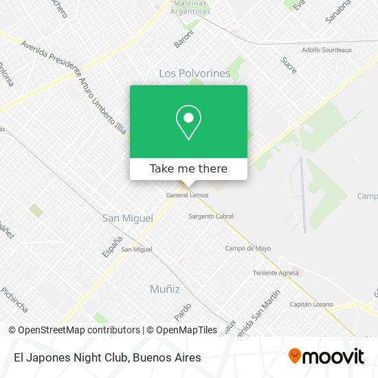 El Japones Night Club map