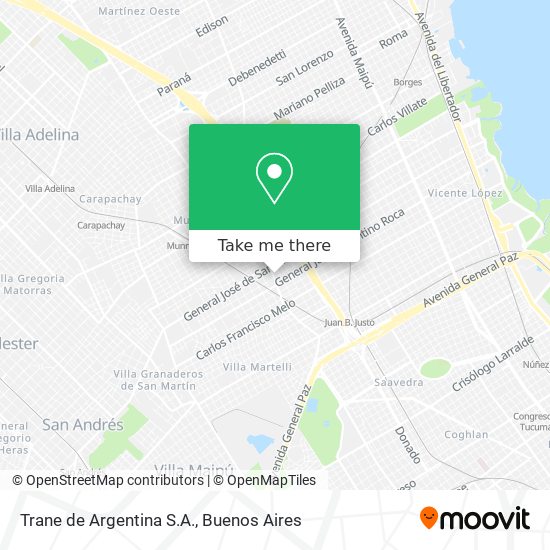 Mapa de Trane de Argentina S.A.