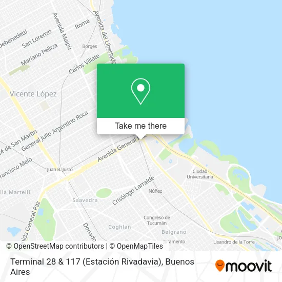 Mapa de Terminal 28 & 117 (Estación Rivadavia)
