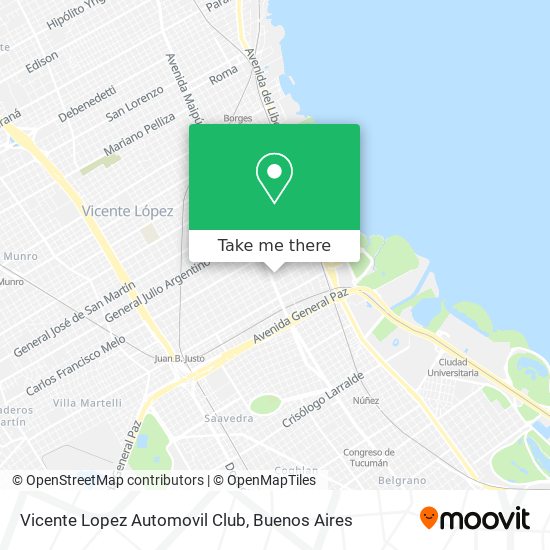Vicente Lopez Automovil Club map