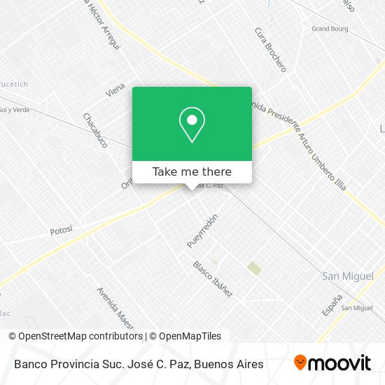 Banco Provincia Suc. José C. Paz map