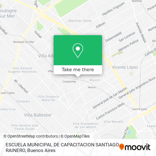 ESCUELA MUNICIPAL DE CAPACITACION SANTIAGO RAINERO map