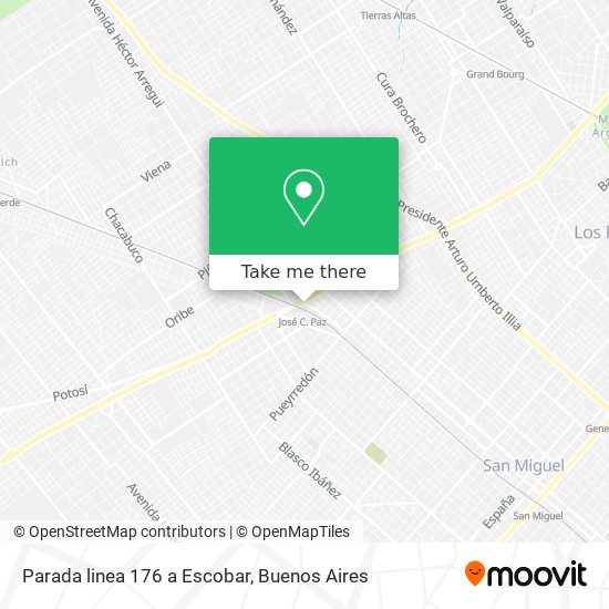 Mapa de Parada linea 176 a Escobar