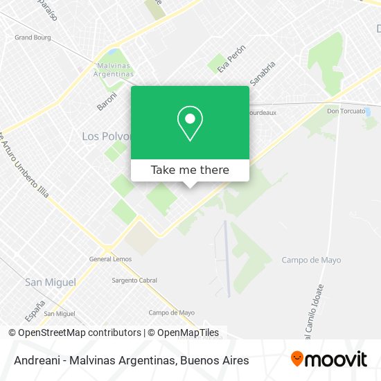 Andreani - Malvinas Argentinas map