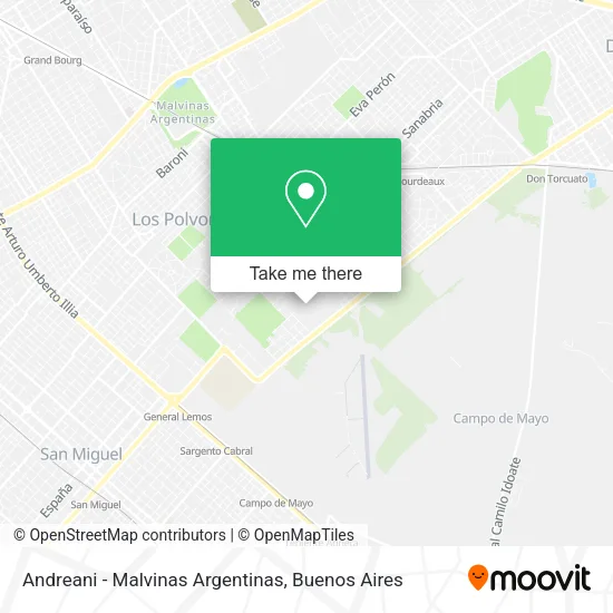 Andreani - Malvinas Argentinas map
