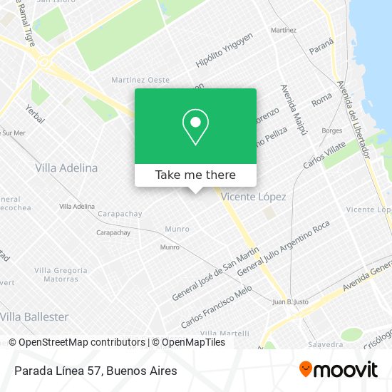 Mapa de Parada Línea 57