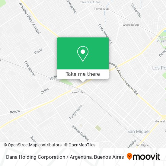 Mapa de Dana Holding Corporation / Argentina