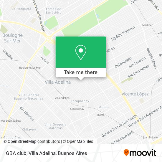 Mapa de GBA club, Villa Adelina