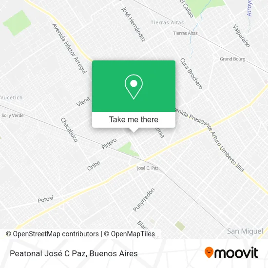 Mapa de Peatonal José C Paz