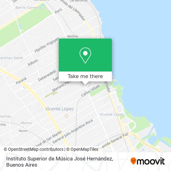 Mapa de Instituto Superior de Música José Hernández