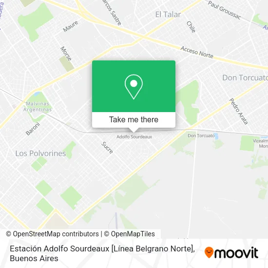 Mapa de Estación Adolfo Sourdeaux [Línea Belgrano Norte]