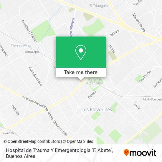 Mapa de Hospital de Trauma Y Emergentologia "F. Abete"