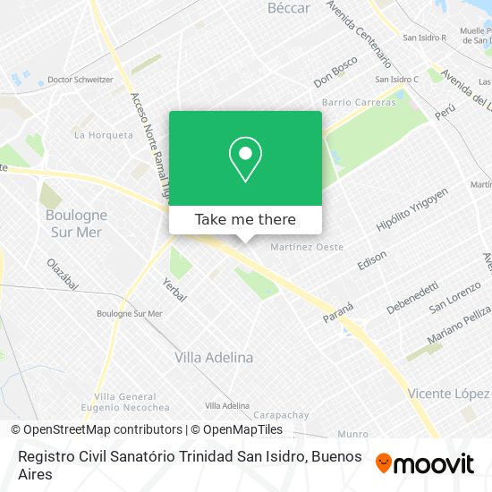 Registro Civil Sanatório Trinidad San Isidro map