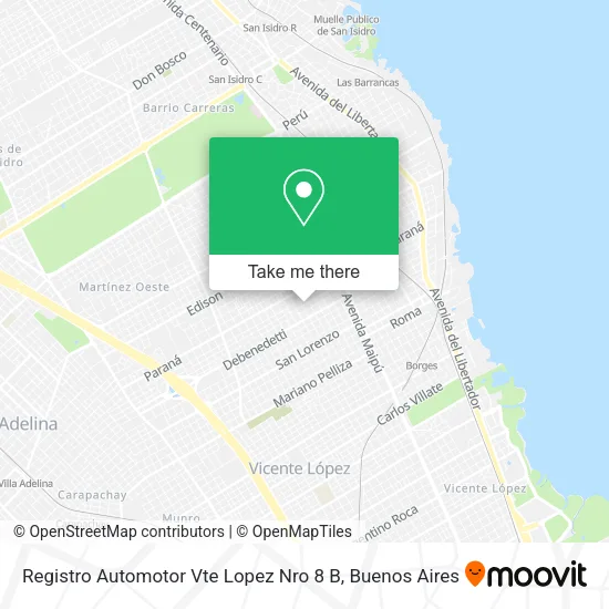 Registro Automotor Vte Lopez Nro 8 B map
