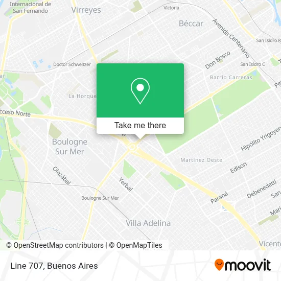 Linea 707 map