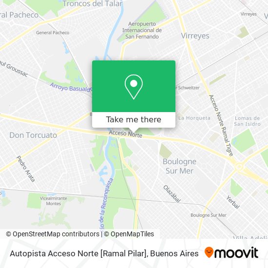 Mapa de Autopista Acceso Norte [Ramal Pilar]