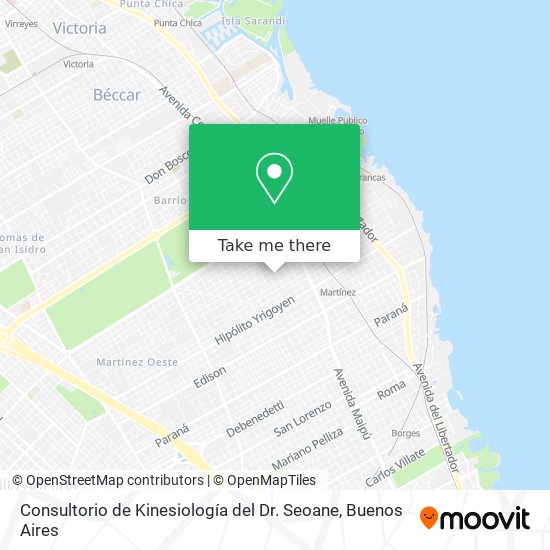 Consultorio de Kinesiología del Dr. Seoane map