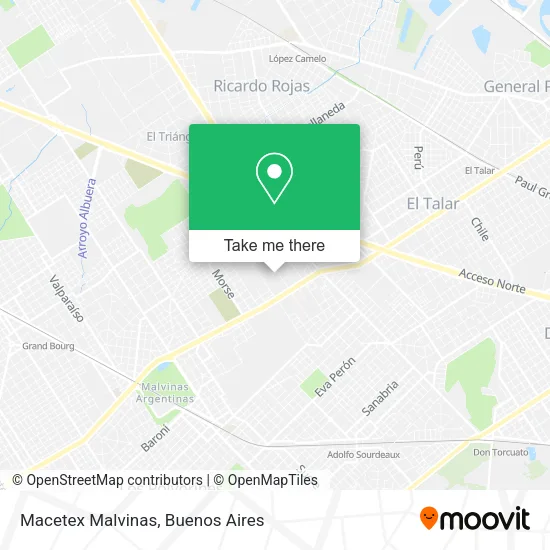 Mapa de Macetex Malvinas