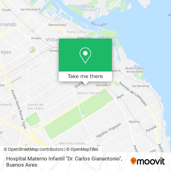 Hospital Materno Infantil "Dr. Carlos Gianantonio" map